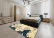 Abstract Sun Yellow Modern Rug in a Bedroom, abs2531