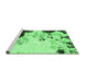 Sideview of Machine Washable Abstract Emerald Green Modern Area Rugs, wshabs2531emgrn