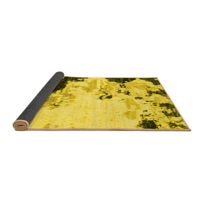 Sideview of Abstract Yellow Modern Rug, abs2531yw