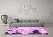 Machine Washable Abstract Pink Modern Rug in a Living Room, wshabs2531pnk