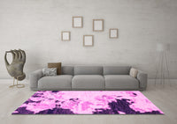 Machine Washable Abstract Pink Modern Rug, wshabs2531pnk