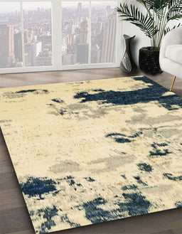 Machine Washable Abstract Sun Yellow Rug in a Family Room, wshabs2531