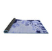 Sideview of Abstract Blue Modern Rug, abs2531blu