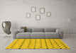 Machine Washable Abstract Yellow Modern Rug in a Living Room, wshabs2532yw