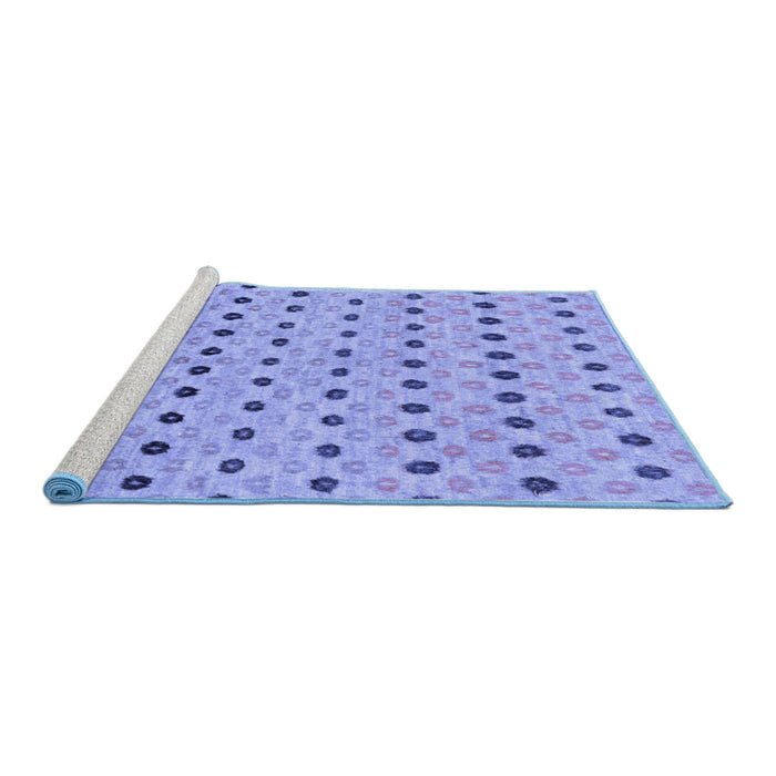 Sideview of Machine Washable Abstract Blue Modern Rug, wshabs2532blu