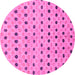 Round Machine Washable Abstract Pink Modern Rug, wshabs2532pnk