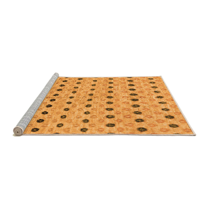 Sideview of Machine Washable Abstract Orange Modern Area Rugs, wshabs2532org
