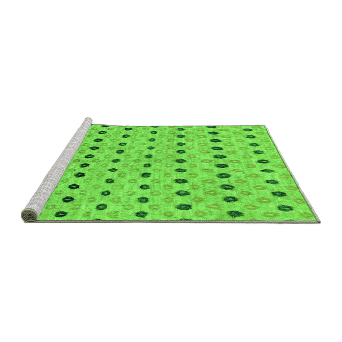 Sideview of Machine Washable Abstract Green Modern Area Rugs, wshabs2532grn