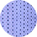 Round Abstract Blue Modern Rug, abs2532blu