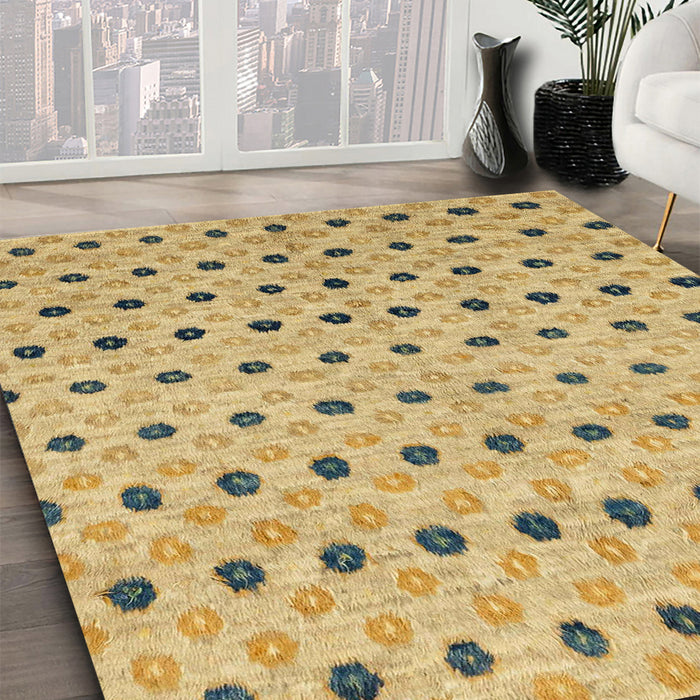 Abstract Cinnamon Brown Modern Rug in Family Room, abs2532