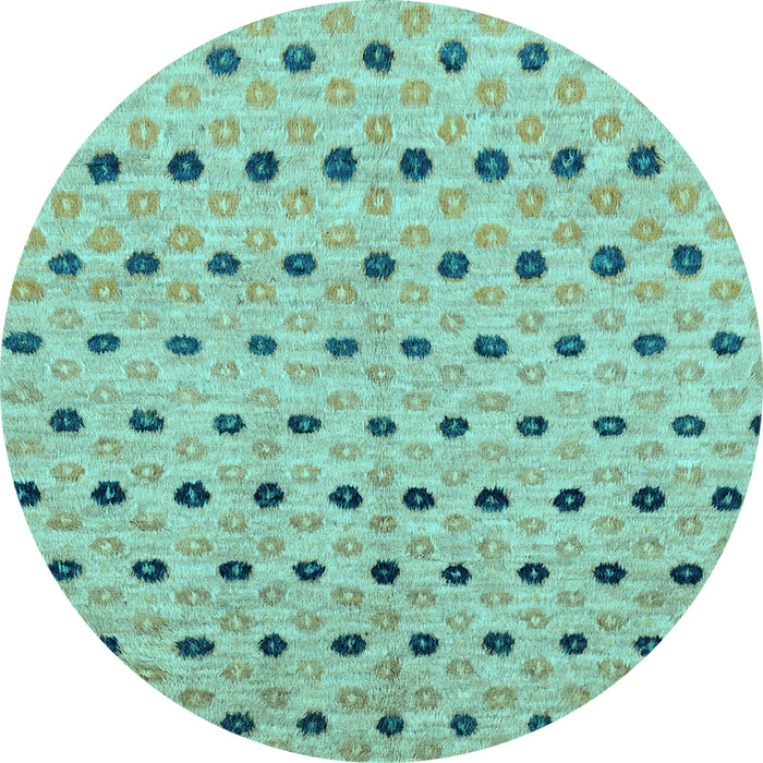 Round Abstract Light Blue Modern Rug, abs2532lblu