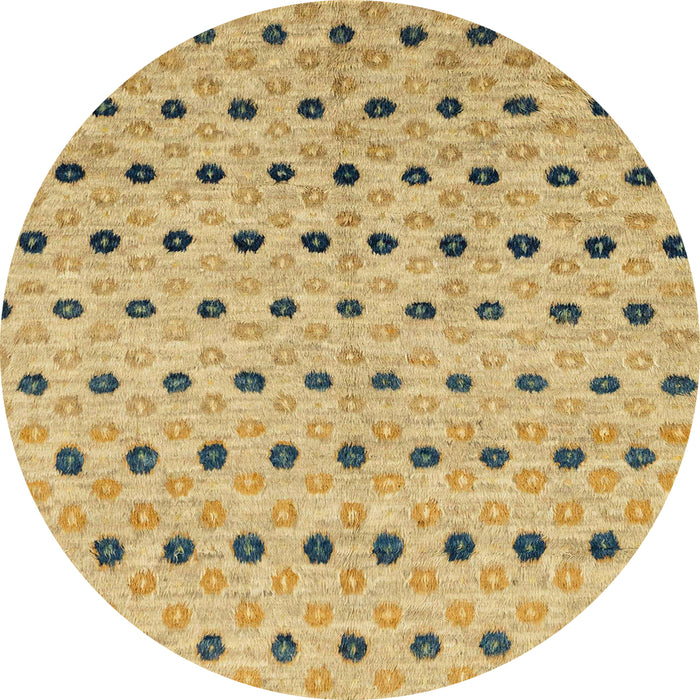Round Machine Washable Abstract Cinnamon Brown Rug, wshabs2532