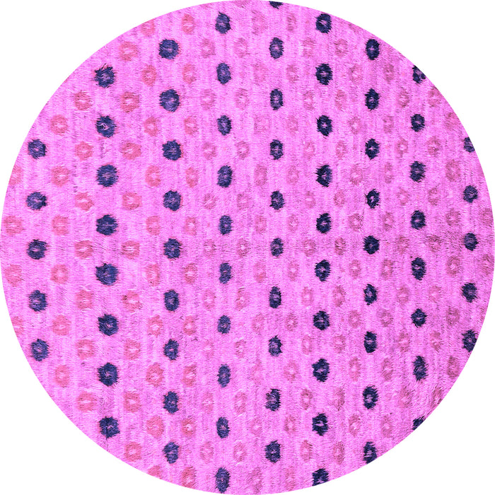 Round Machine Washable Abstract Purple Modern Area Rugs, wshabs2532pur