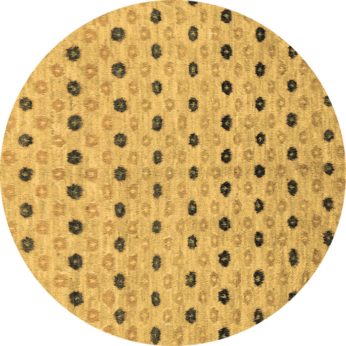 Round Abstract Brown Modern Rug, abs2532brn