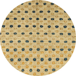 Round Abstract Cinnamon Brown Modern Rug, abs2532