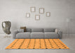 Machine Washable Abstract Orange Modern Area Rugs in a Living Room, wshabs2532org