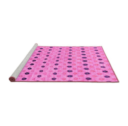 Sideview of Machine Washable Abstract Pink Modern Rug, wshabs2532pnk