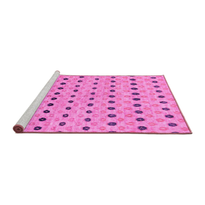 Sideview of Machine Washable Abstract Pink Modern Rug, wshabs2532pnk