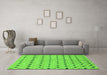 Machine Washable Abstract Green Modern Area Rugs in a Living Room,, wshabs2532grn