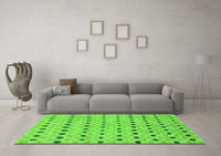 Machine Washable Abstract Green Modern Rug, wshabs2532grn