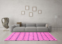 Machine Washable Abstract Pink Modern Rug, wshabs2532pnk