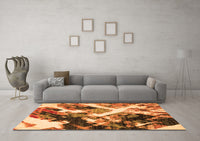 Machine Washable Abstract Orange Modern Rug, wshabs2533org