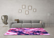 Machine Washable Abstract Purple Modern Area Rugs in a Living Room, wshabs2533pur