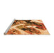 Sideview of Machine Washable Abstract Orange Modern Area Rugs, wshabs2533org