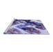 Sideview of Machine Washable Abstract Blue Modern Rug, wshabs2533blu