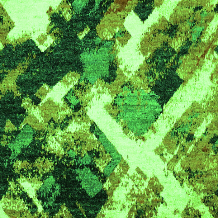 Machine Washable Abstract Green Modern Area Rugs, wshabs2533grn