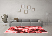 Machine Washable Abstract Red Modern Rug, wshabs2533red