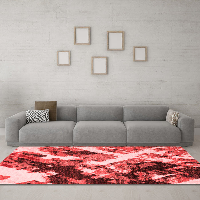 Modern Red Washable Rugs