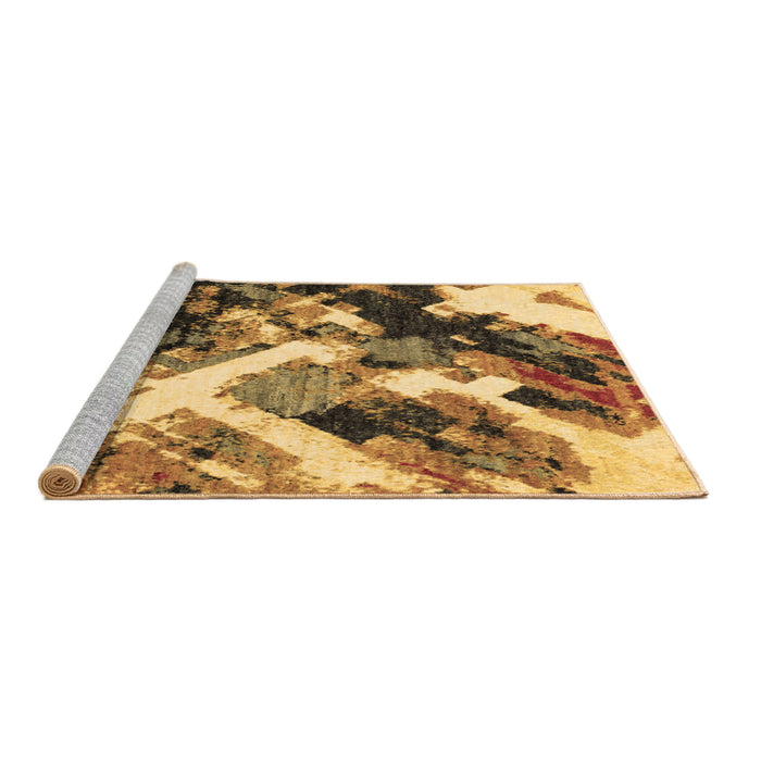 Sideview of Machine Washable Abstract Brown Modern Rug, wshabs2533brn