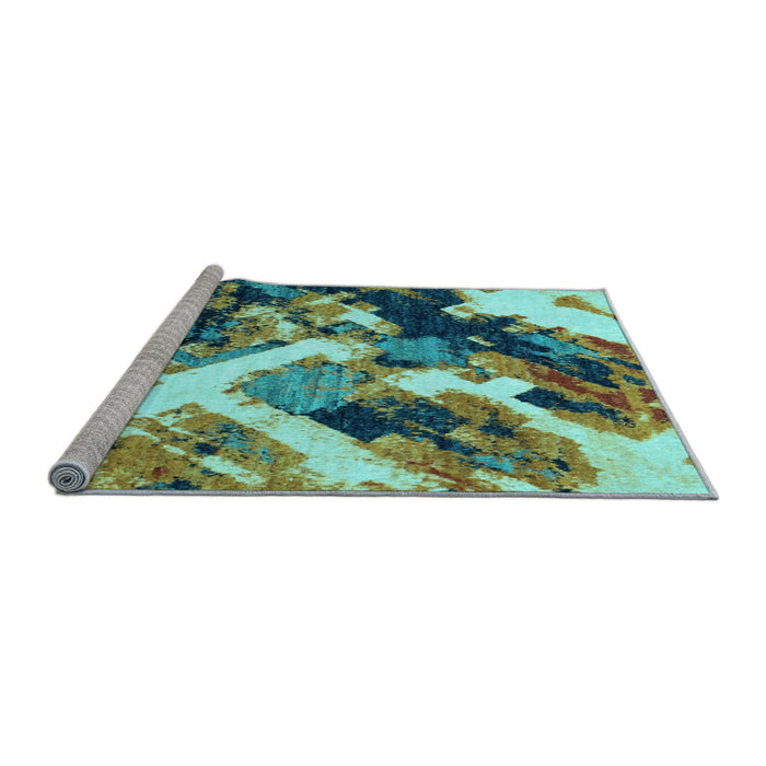 Sideview of Machine Washable Abstract Light Blue Modern Rug, wshabs2533lblu