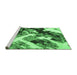 Sideview of Machine Washable Abstract Emerald Green Modern Area Rugs, wshabs2533emgrn