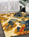 Machine Washable Abstract Sepia Brown Rug in a Family Room, wshabs2533