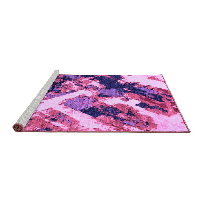 Sideview of Machine Washable Abstract Purple Modern Area Rugs, wshabs2533pur