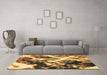 Machine Washable Abstract Brown Modern Rug in a Living Room,, wshabs2533brn