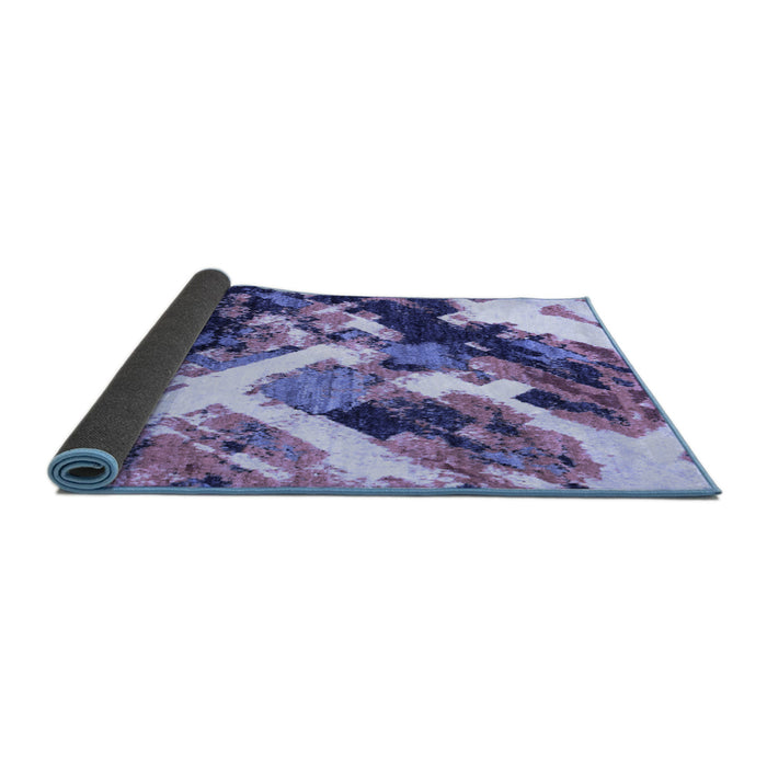 Sideview of Abstract Blue Modern Rug, abs2533blu