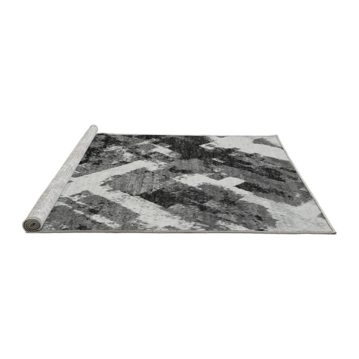 Sideview of Machine Washable Abstract Gray Modern Rug, wshabs2533gry
