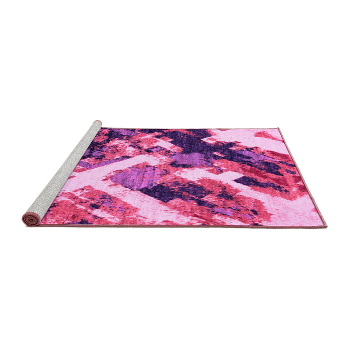 Sideview of Machine Washable Abstract Pink Modern Rug, wshabs2533pnk