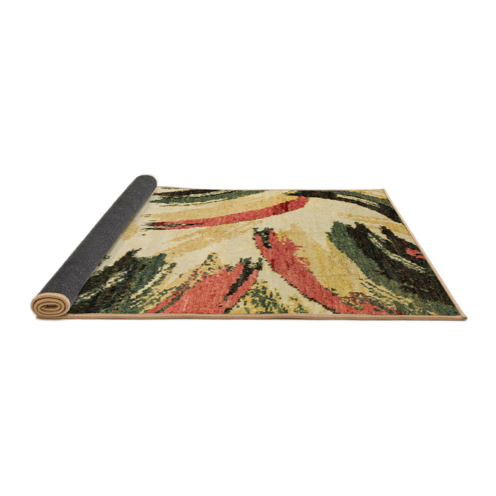 Sideview of Abstract Mustard Yellow Modern Rug, abs2534