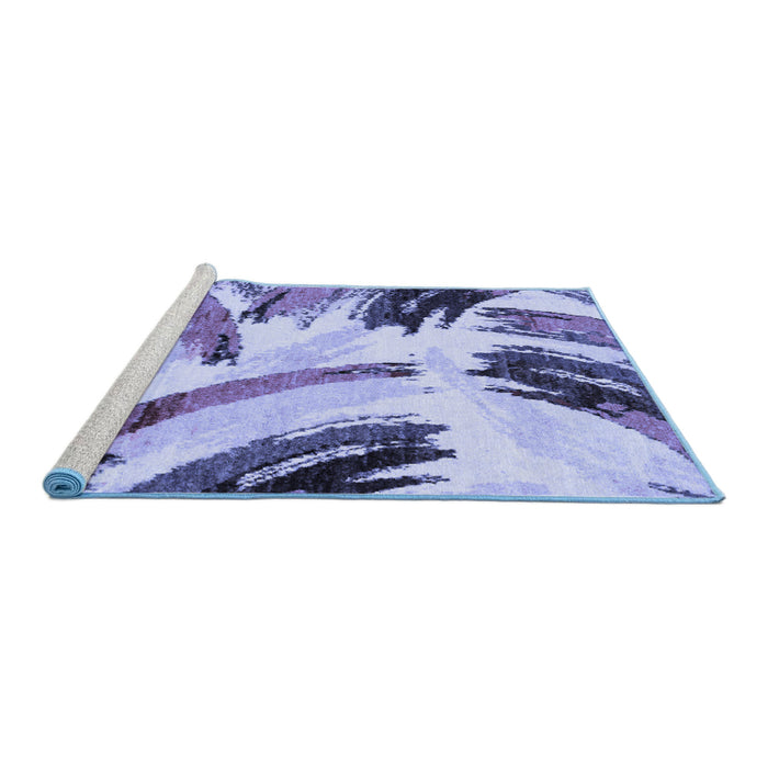 Sideview of Machine Washable Abstract Blue Modern Rug, wshabs2534blu