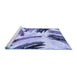 Sideview of Machine Washable Abstract Blue Modern Rug, wshabs2534blu