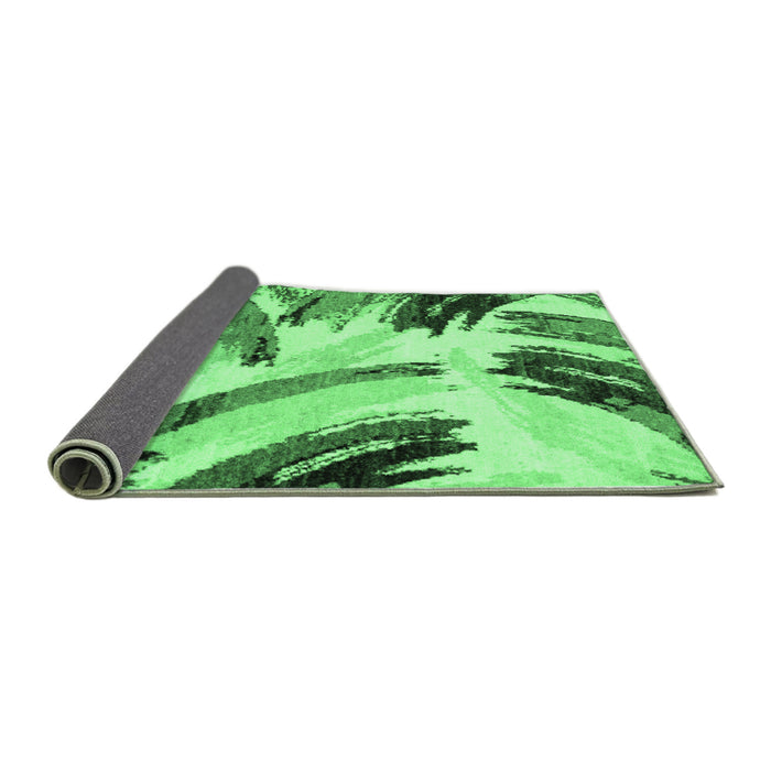 Sideview of Abstract Emerald Green Modern Rug, abs2534emgrn