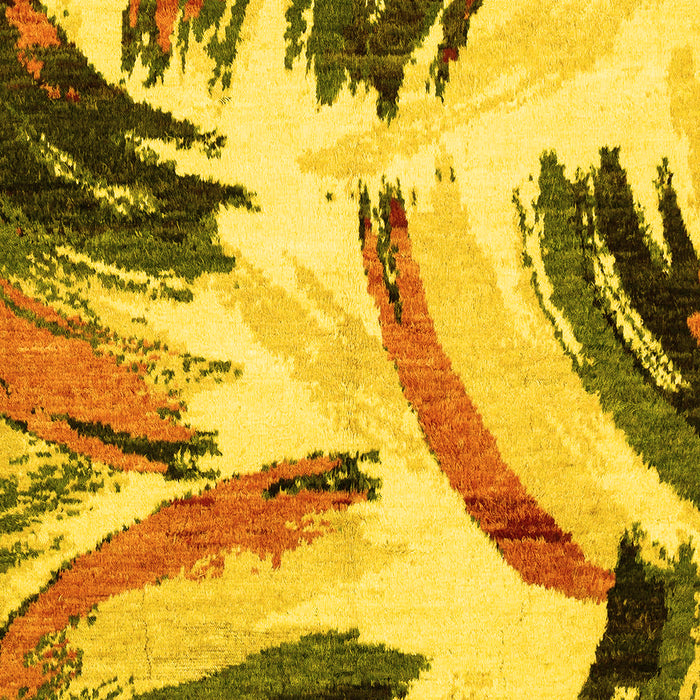 Machine Washable Abstract Yellow Modern Rug, wshabs2534yw