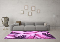 Machine Washable Abstract Purple Modern Rug, wshabs2534pur