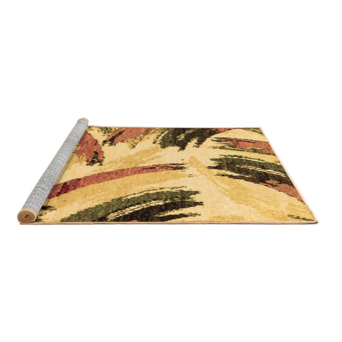 Sideview of Machine Washable Abstract Brown Modern Rug, wshabs2534brn