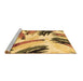 Sideview of Machine Washable Abstract Brown Modern Rug, wshabs2534brn