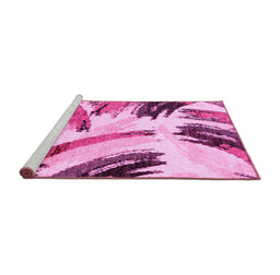 Sideview of Machine Washable Abstract Pink Modern Rug, wshabs2534pnk